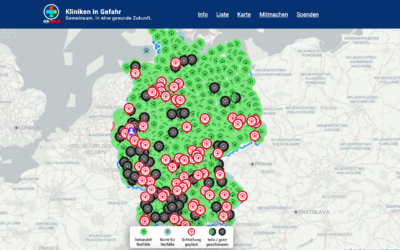 Interaktive Deutschlandkarte zu geschlossenen und von Schließung bedrohten Krankenhausstandorten