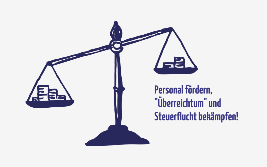 Personal fördern, “Überreichtum” und Steuerflucht bekämpfen!