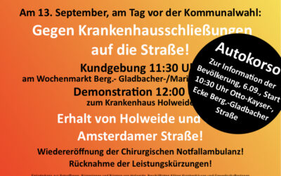 Demonstration am 13. September 2025 in Köln: Gegen Krankenhausschließungen auf die Straße!