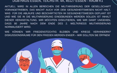 Kriegstüchtig? Friedenstüchtig! Diskussion zur geplanten Militarisierung des Gesundheitswesens am 20. November 2025 in Essen